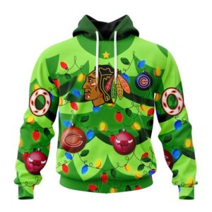 NHL Chicago BlackHawks Specialized Christmass Tree Color And City's Sport Teams Hoodie, T Shirt, Trending NHL 3D Tee Nhl Chicago Blackhawks Specialized Christmass Tree Color And City S Sport Teams Hoodie T Shirt 1