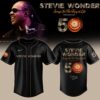 Stevie Wonder Songs in the Key of Life Performances 50th Anniversary Signed Black Baseball Jersey, Music Fan Baseball Jersey