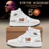 Stevie Wonder Songs in the Key of Life Performances 50th Anniversary Signed White Air Jordan 1 Shoes, Trending Music AJ1