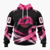 NFL Los Angeles Rams Personalized Pink Fights Breast Cancer 2026 Design Hoodie, TShirt, Sweatshirt, NFL Trending Shirt