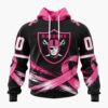 NFL Las Vegas Raiders Personalized Pink Fights Breast Cancer 2026 Design Hoodie, TShirt, Sweatshirt, NFL Trending Shirt