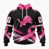 NFL Detroit Lions Personalized Pink Fights Breast Cancer 2026 Design Hoodie, TShirt, Sweatshirt, NFL Trending Shirt