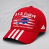 Buffalo Bills NFL RED Friday Patriotic American Flag Remember Everyone Deployed Three Stripe Baseball Cap, Football Classic Cap