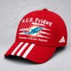 Miami Dolphins NFL RED Friday Patriotic American Flag Remember Everyone Deployed Three Stripe Baseball Cap, Football Classic Cap