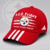 Pittsburgh Steelers NFL RED Friday Patriotic American Flag Remember Everyone Deployed Three Stripe Baseball Cap, Football Classic Cap
