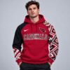 Arizona Cardinals NFL Aztec Inspired Colorblock Hoodie With Asymmetric Sleeves And Bold Team Lettering, NFL Trending Shirt