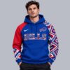 Buffalo Bills NFL Aztec Inspired Colorblock Hoodie With Asymmetric Sleeves And Bold Team Lettering, NFL Trending Shirt