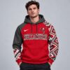 Tampa Bay Buccaneers NFL Aztec Inspired Colorblock Hoodie With Asymmetric Sleeves And Bold Team Lettering, NFL Trending Shirt