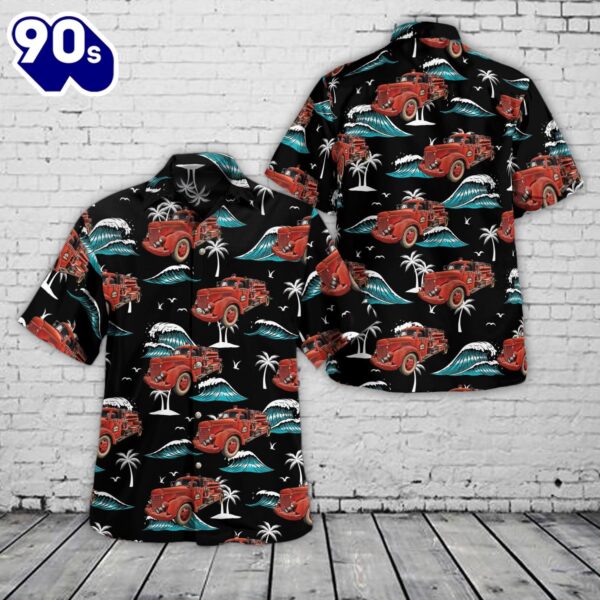 1942 International KR11 Fire Truck Hawaiian Shirt
