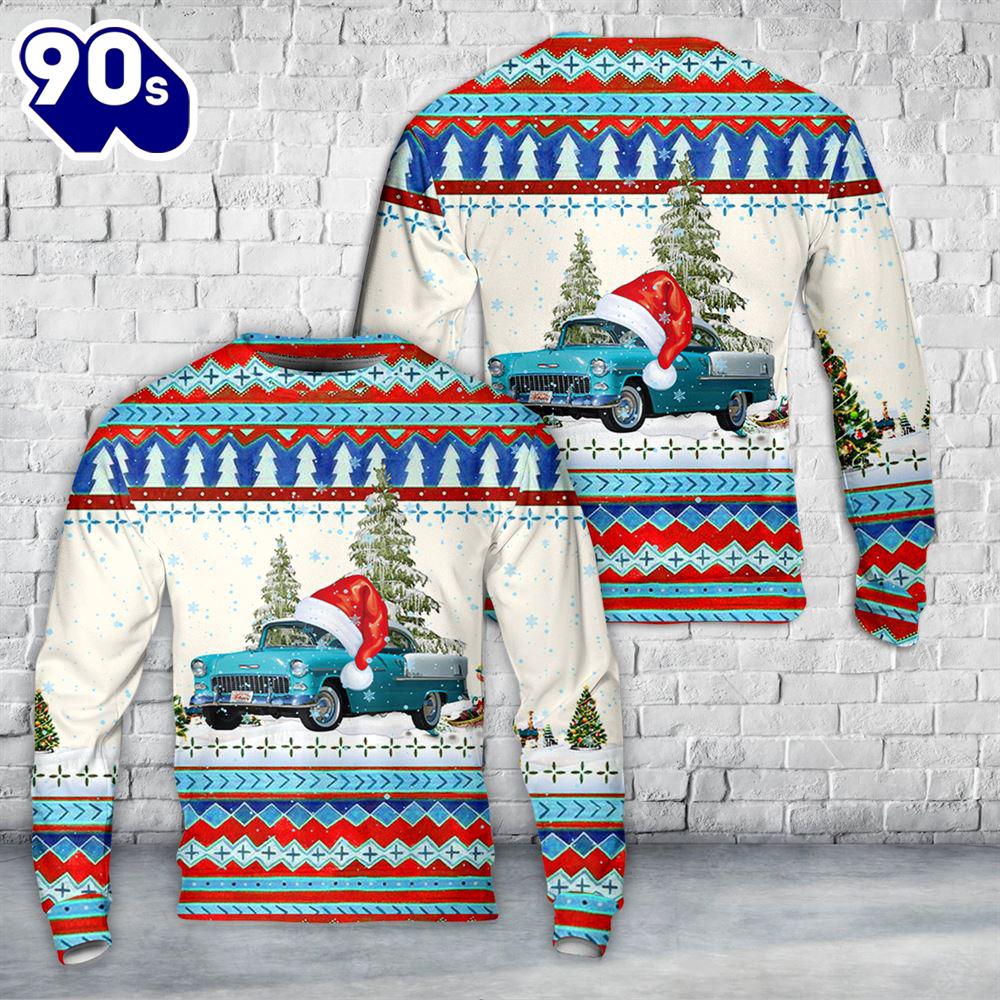 1955 Chevrolet Bel Air George Jones Christmas Sweater 1955 Chevrolet Bel Air George Jones Christmas Sweater