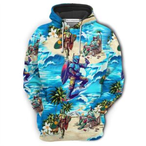 Boba Fett Star Wars Surfing  Movie 3D Hoodie