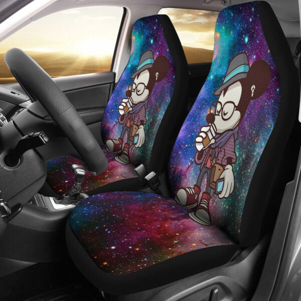 Mickey Drink Coffee Galaxy Car Seat Covers