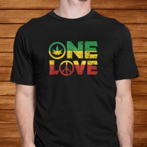 One Love Jamaica Shirt Peace Hippie Rasta Reggae Shirt 1