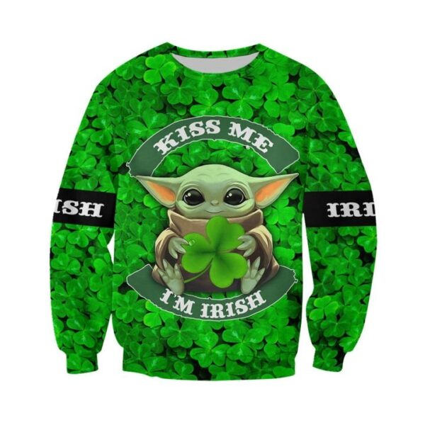 Patrick Day Baby Yoda Kiss 3d Shirt