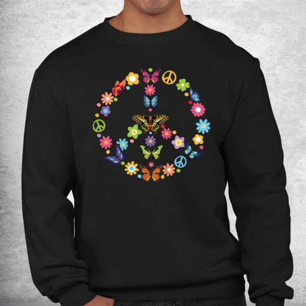 Peace Love Butterfly 60s 70s Tie Dye Vintage Hippie Costume Shirt