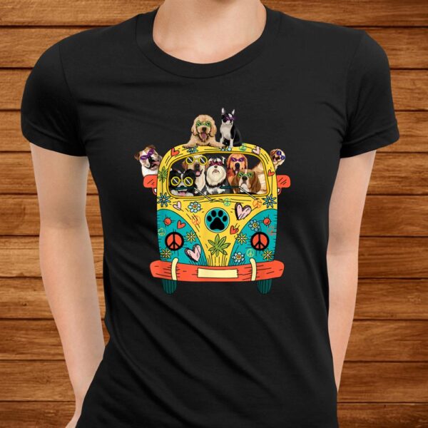 Peace Love Dogs Hippie Van Shirt Funny Tropical Summer Shirt