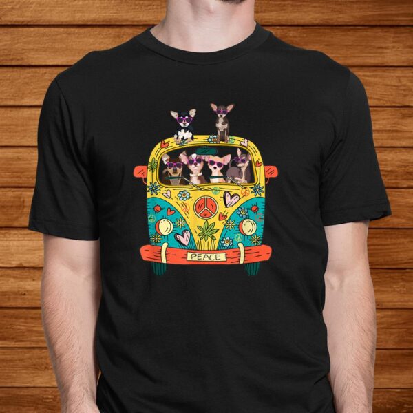 Peace Sign Hippie Van Chihuahua Lovers Gift Idea Shirt