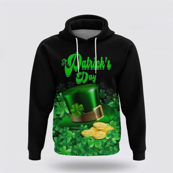 St Patrick’s Day Hoodie Customized St Patricks Day Hoodie Green Leprechaun Hat With Clover Leaf