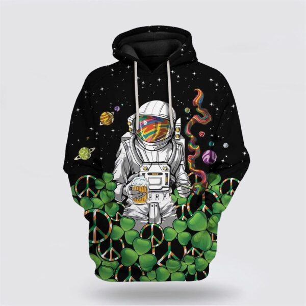 St Patrick’s Day Hoodie Hippie Astronaut St Patrick’s Day Custom Hoodie Apparel
