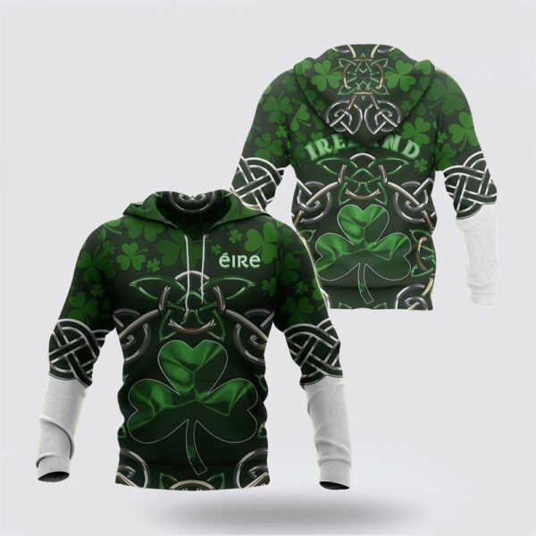 St Patrick’s Day Hoodie Irish Saint Patrick’s Day Shamrock Celtic Cross Version Unisex Adult Shirts