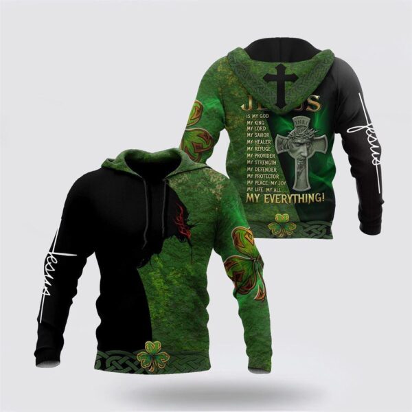 St Patrick’s Day Hoodie Irish saint patrick day jesus all over printed Hoodie