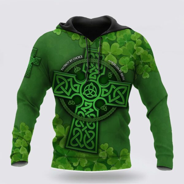 St Patrick’s Day Hoodie Premium Unisex Hoodie Irish St Patricks Celtic Cross And Shamrock