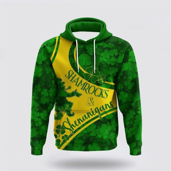 St Patrick’s Day Hoodie Saint Patrick Day Hoodie Shamrocks And Shenanigans Gold Style