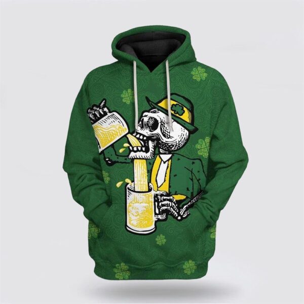 St Patrick’s Day Hoodie St Patrick’s Day Drunk Skull Custom Hoodie Apparel