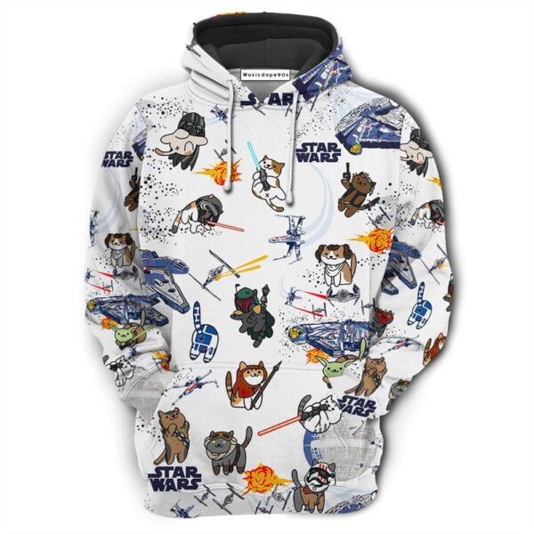 Star Wars Cats  Movie 3D Hoodie