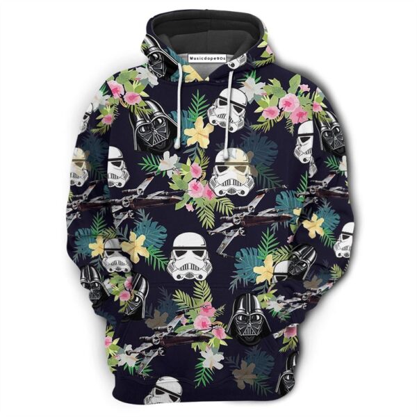 Star Wars Darth Vader Stormtrooper Helmet Tropical Pattern  Movie 3D Hoodie