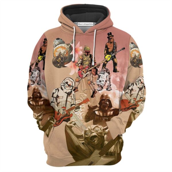 Star Wars Playing Guitar Where Words Fail Music Speaks  Movie 3D Hoodie
