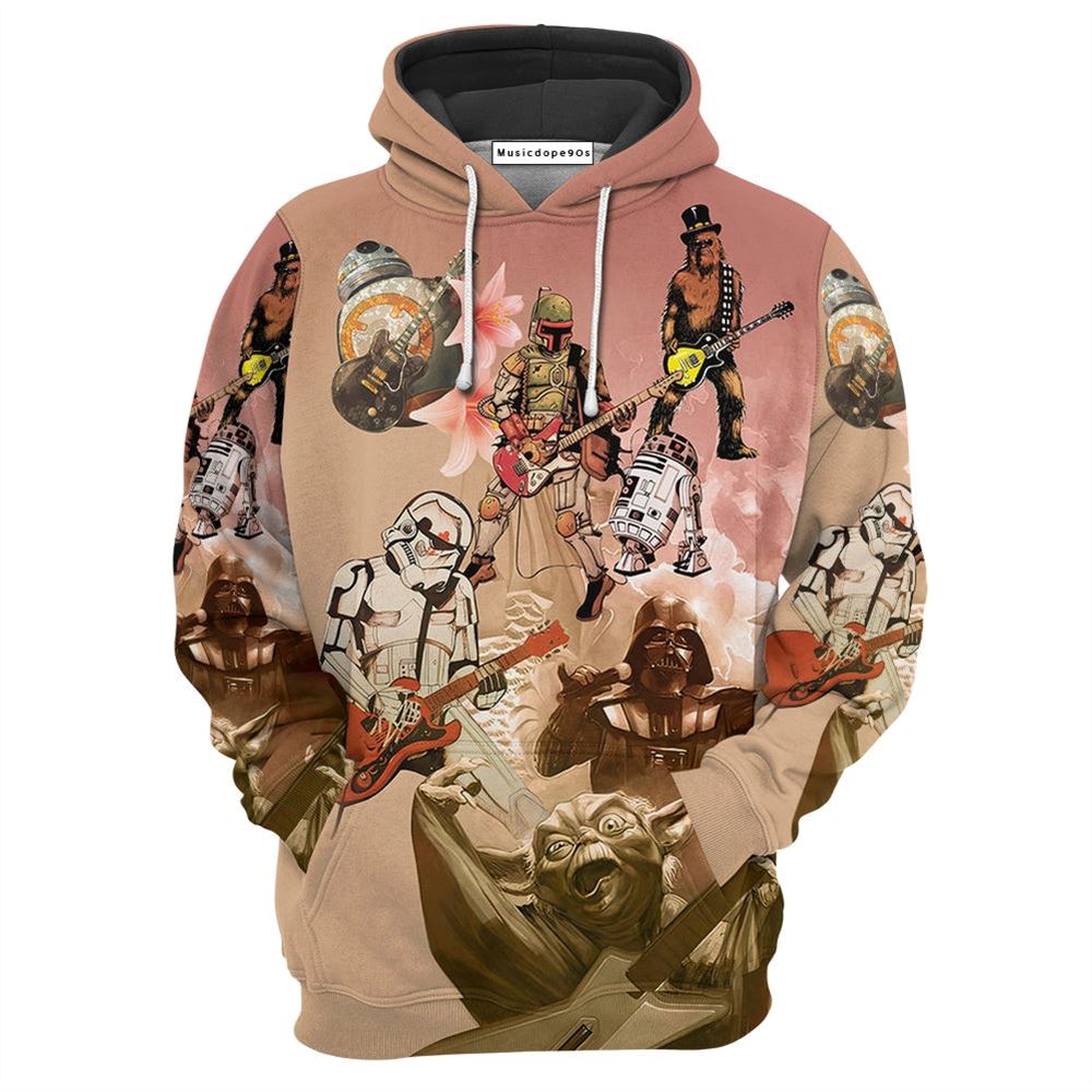 Star Wars Playing Guitar Where Words Fail Music Speaks  Movie 3D Hoodie Star Wars Playing Guitar Where Words Fail Music Speaks  Movie 3D Hoodie
