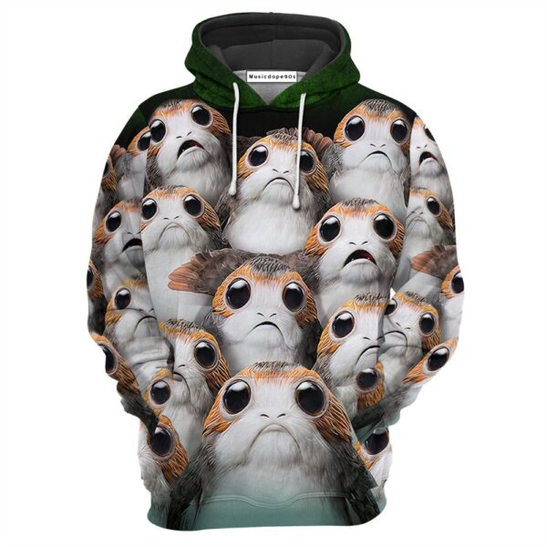 Star Wars The Last Jedi Many Porgs  Movie 3D Hoodie