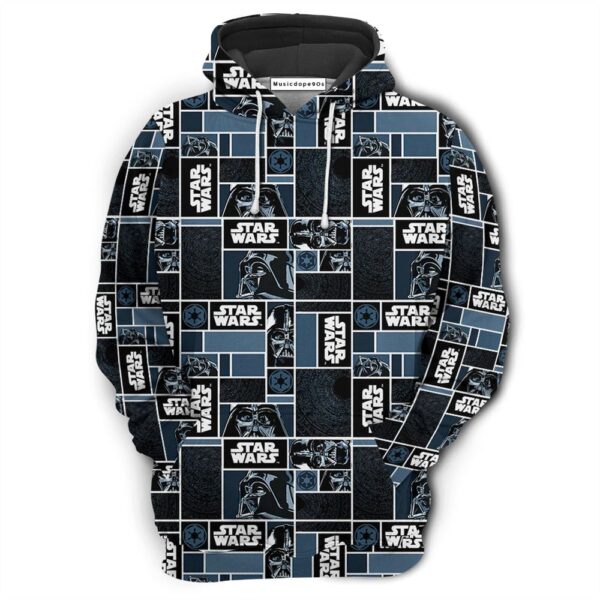 Starwars Darth Vader Geometric Pattern Black  Movie 3D Hoodie