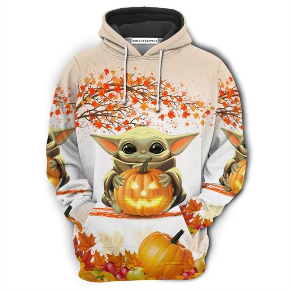 Starwars Halloween Baby Yoda Tricks Or Treat  Movie 3D Hoodie