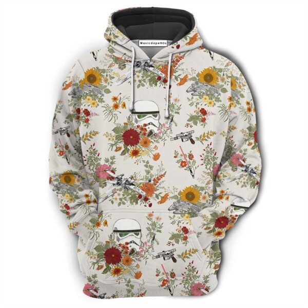 Starwars Stormtrooper Flower Vintage Autumn  Movie 3D Hoodie