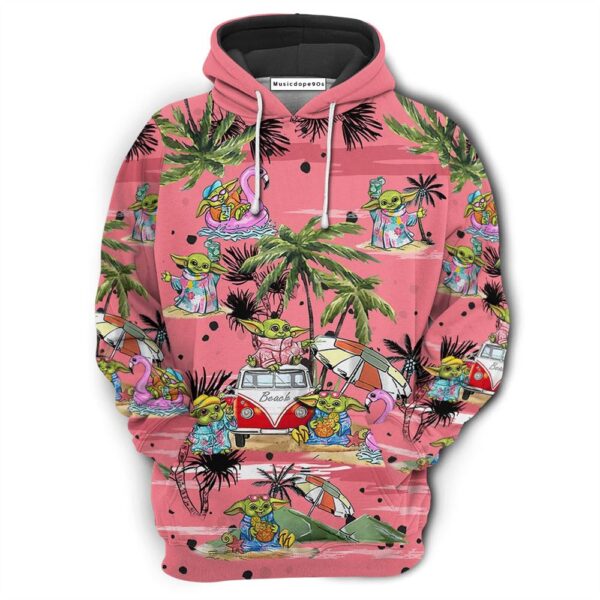 Sw Disney Baby Yoda Pink  Movie 3D Hoodie