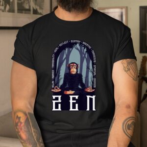 Zen Ape Meditating Monkey Relax Awaken Heal Reflect Hippie Shirt 2