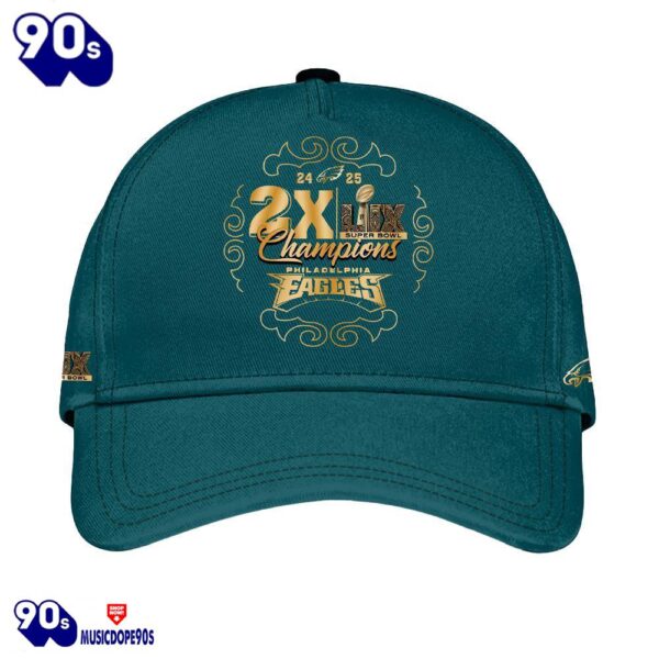 2024 2025 2x LIX Super Bowl Champions Eagles Cap