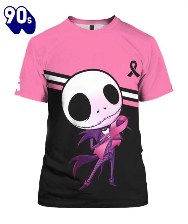 3D Breast Cancer Baby Jack Skellington – Breast Cancer Awareness 3D All Over Print Shirt