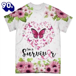 3D Breast Cancer Butterfly Gerbera…