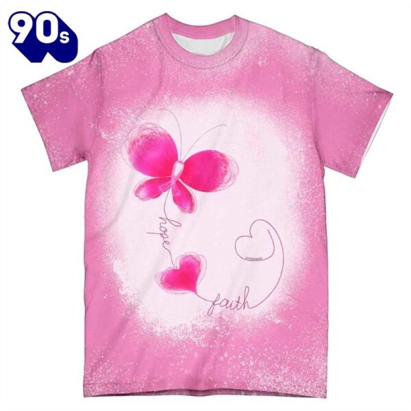 3D Breast Cancer Butterfly Hope Faith – Breast Cancer Awareness 3D All Over Print Shirt