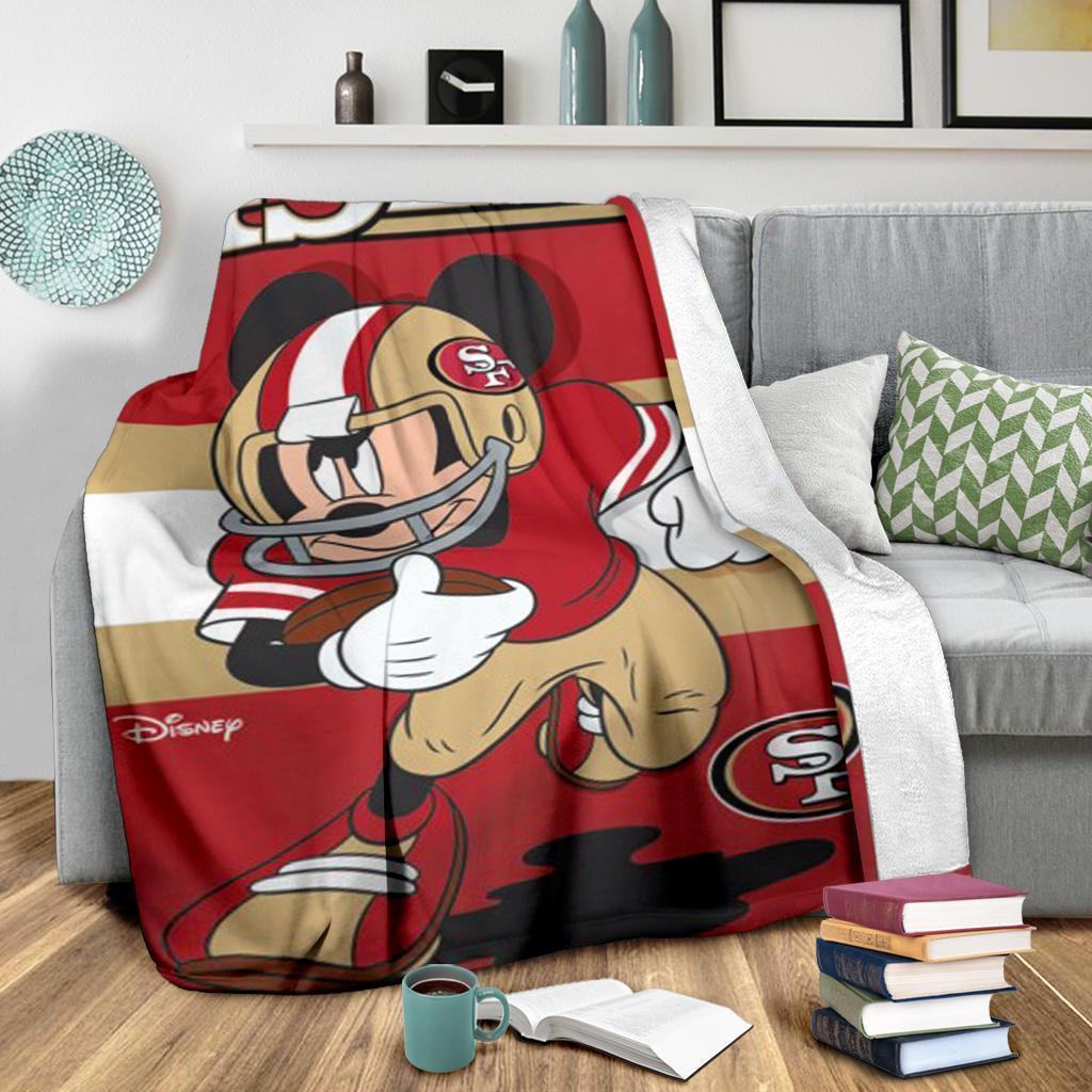 49ers Mickey Fleece Blanket For Football Fans 49ers Mickey Fleece Blanket For Football Fans