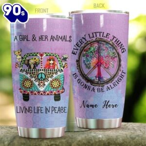 A Girl And Animals Living…