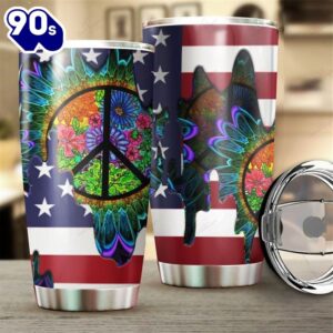 American Flag Hippie Tumbler