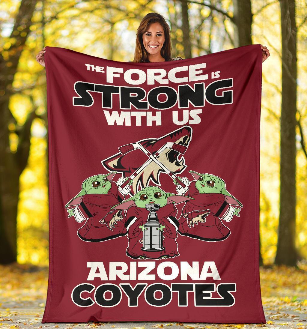 Arizona Coyotes Baby Yoda Fleece Blanket The Force Is Strong Arizona Coyotes Baby Yoda Fleece Blanket The Force Is Strong