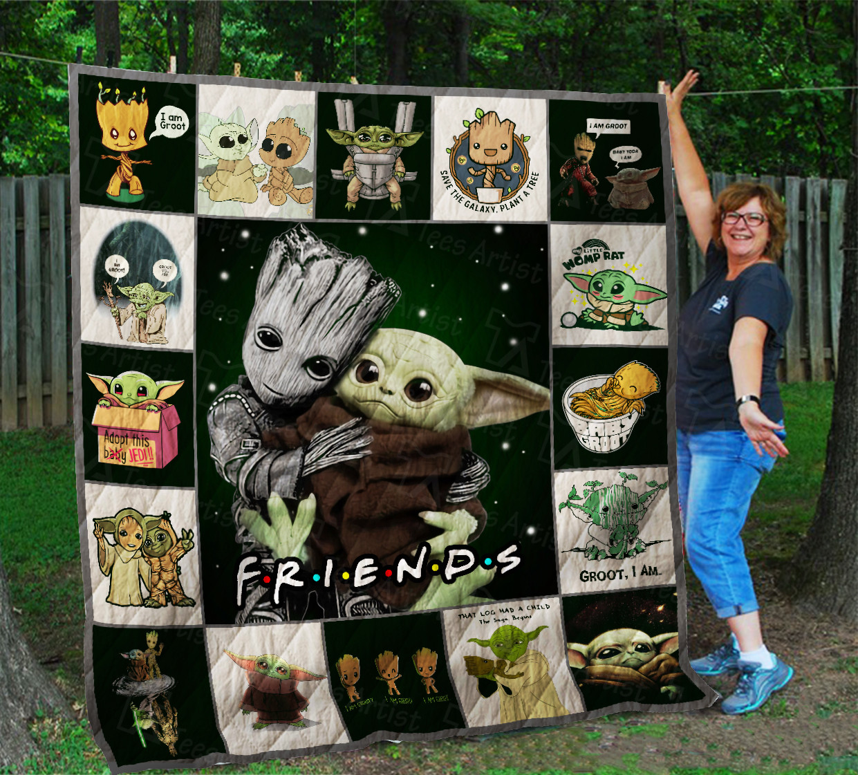 Baby Yoda And Baby Groot Blanket, Baby Yoda And Baby Groot Gift For Fan Blanket Baby Yoda And Baby Groot Blanket, Baby Yoda And Baby Groot Gift For Fan Blanket