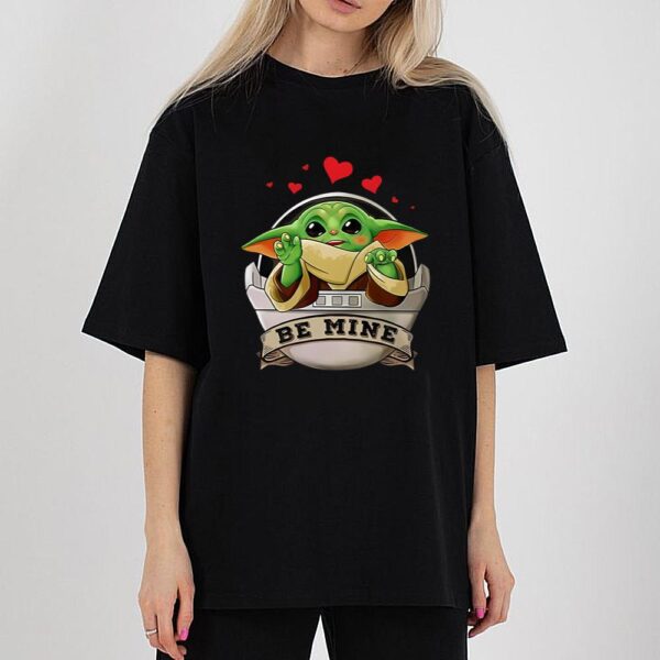 Baby Yoda Be Mine Happy Valentine’s Day Heart Love T-Shirt