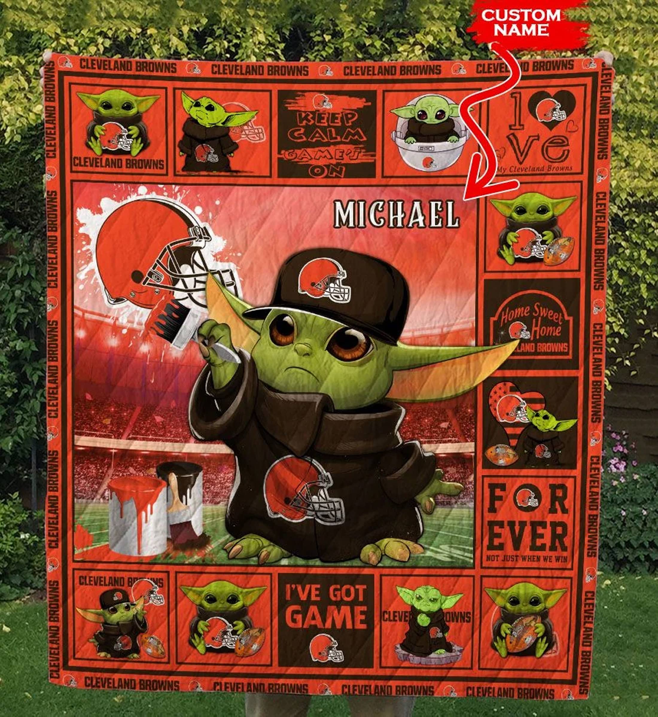 Baby Yoda Cleveland Browns Cleveland Browns Quilt Baby Yoda Cleveland Baby Yoda Cleveland Browns Cleveland Browns Quilt Baby Yoda Cleveland