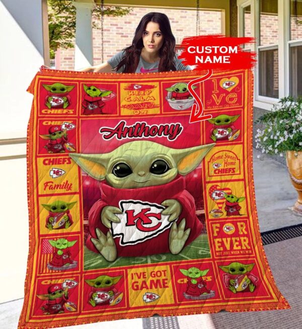 Baby Yoda Kansas City Chiefs Kansas City Chiefs Nfl Quilt Blanket Kan